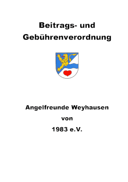 Beitrags- und Gebührenordnung der Angelfreunde Weyhausen von 1983 e.V.