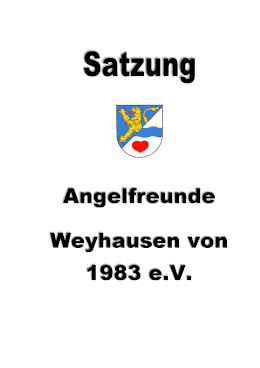 Satzung der Angelfreunde Weyhausen von 1983 e.V.