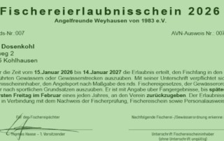 Abbildung - Fischereierlaubnisschein