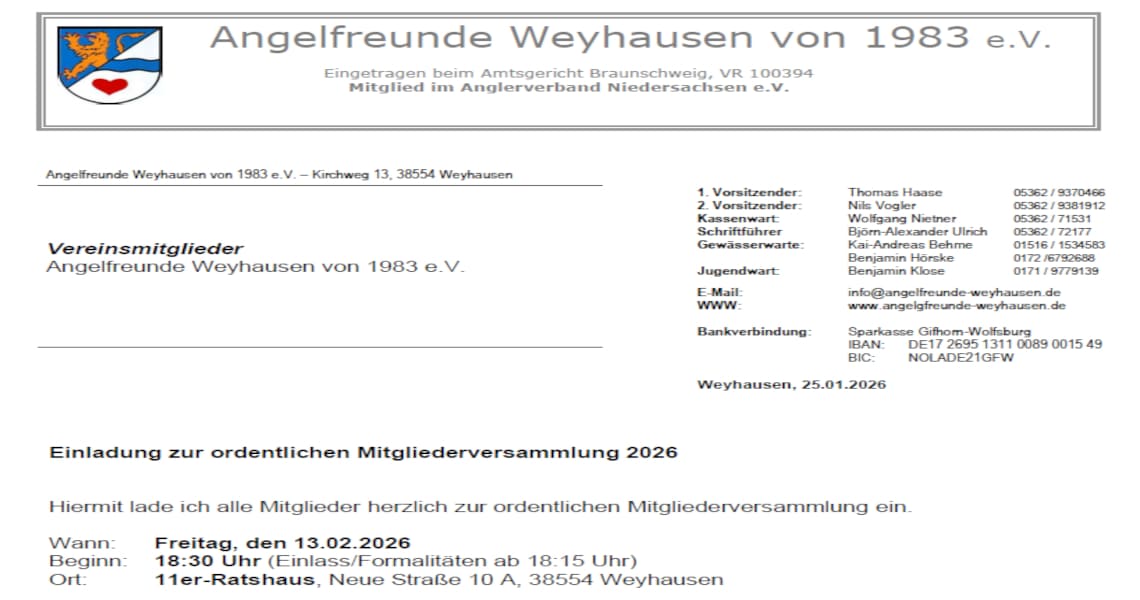 Abbildung - Enladung Mitgliederversammlung 2026